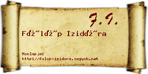 Fülöp Izidóra névjegykártya